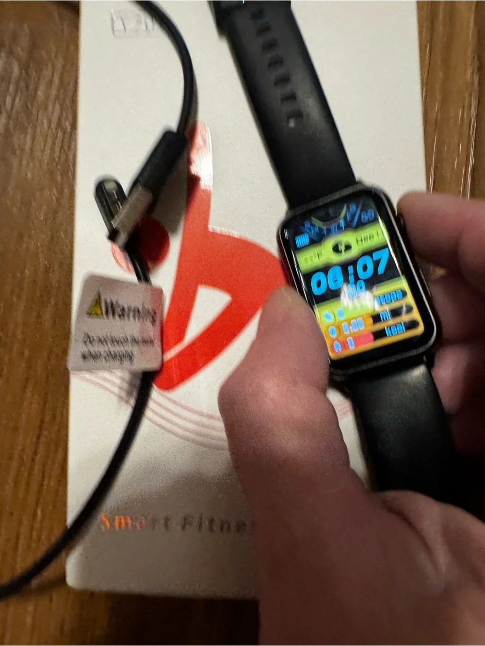 Black Smart Fitness Watch with Heart Rate Monitor